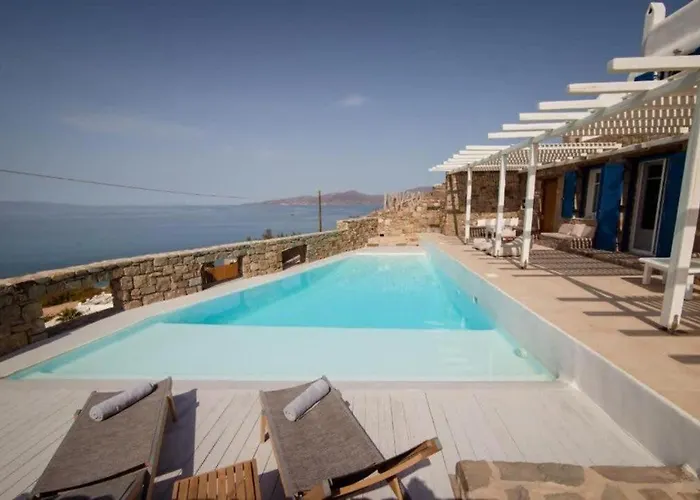 Elite With Pool & Sea View Houlakia (Mykonos)